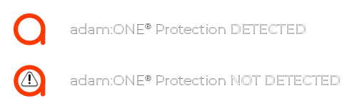 adam ONE assist icons indicating protection detected and protection not detected
